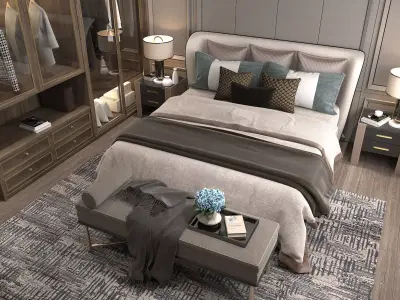 Modern Bedroom Scene 32 3D model