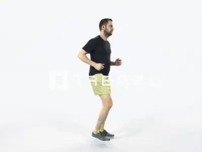 Portrait 07H Running Jogging Football Sports Man Low-poly 3D model