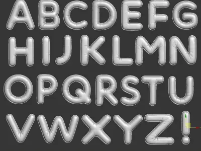  Balloons  Alphabet Golden 3D model