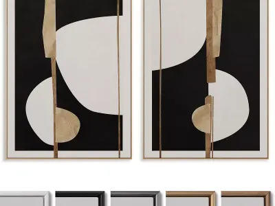 Abstract Painting Frame set 3D model 223