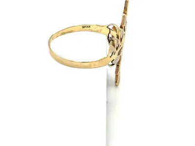 Double Leaf Ring Yellow Gold Womens 3DM 3D print model