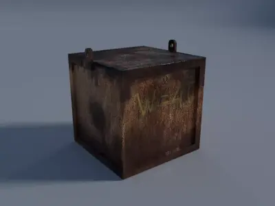 Rusted Weight Metal Box with Pad Eyes Low-poly 3D model