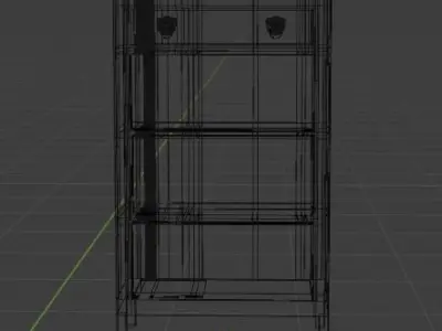Bookshelf bookcase with shelves and drawers Free low-poly 3D model