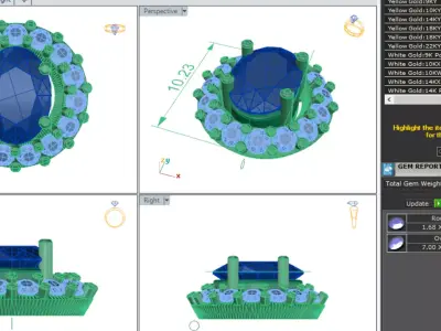 Luxury Round Halo Diamond Pendant Necklace CAD Model STL 3D print model