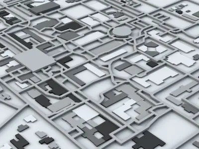 CALTECH University Buildings and Road Network 3D model