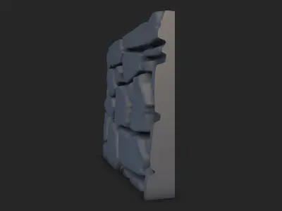 Dark Damp Stone Wall Prop 3D model