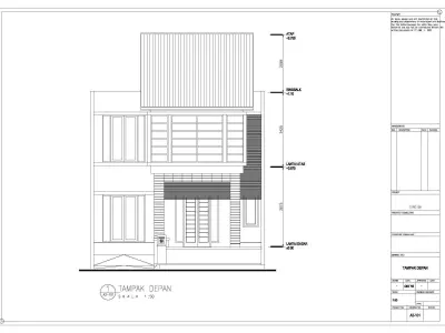Gambar Detail Rumah Tinggal Minimalis 2 lt 3D model