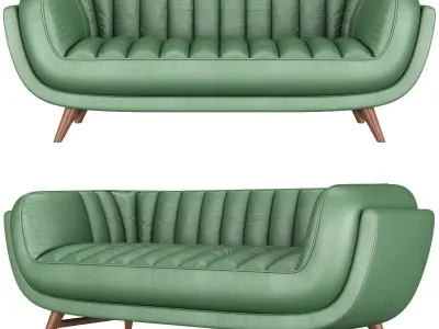 Seater leather Sofa BRUNO By KARE Design 3d model Low-poly 3D model