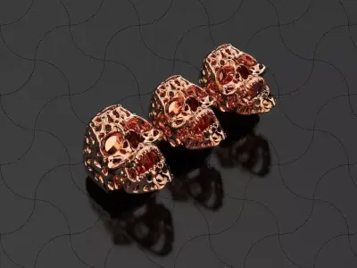 skull heads for cord bracelet 3D print model