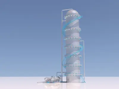 Refinery Distillation Column 04 3D model