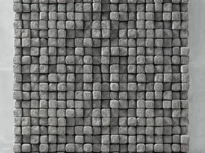 Stone  cube panel 3D model