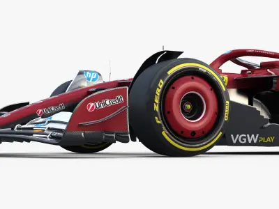 F1 Ferrari SF25 season 2025 Low-poly 3D model