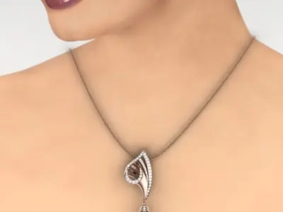 diamond pendant for women  3D print model