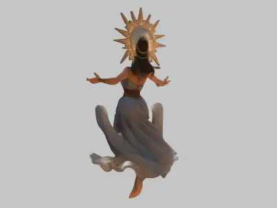 FEmale Religious Figure Low-poly 3D model