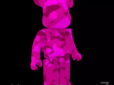 Pink Camouflage BearBrick 3D model