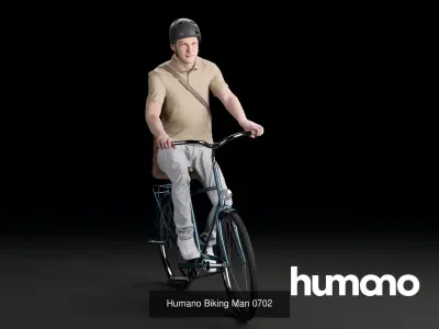 Humano 5-PACK - PEOPLE - BIKING RIDING BIKE - 5x 3d models 07B