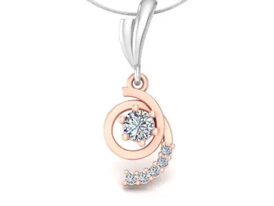 pendants rose gold and diamond pendant 3D print model