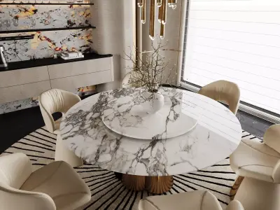 Luxury Modern Dining Area 3D model