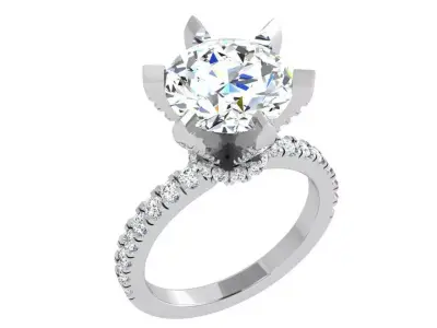 Peg Setting Round Diamond Ring 4306 3D print model