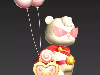 Little bear Low-poly 3D model