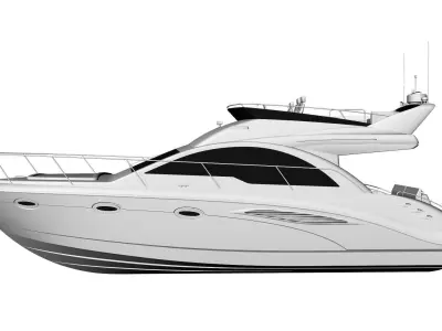 43 Foot Flybridge Yacht 3D model