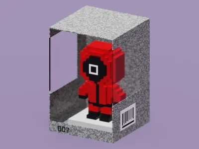 Voxel Toy Squid Game Low-poly 3D model