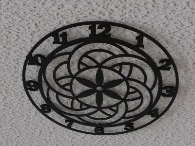 Mandala 6 wall clock 3D print model
