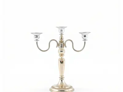 Elegant Silver Candelabra 3D Model Pack Low-poly 3D model