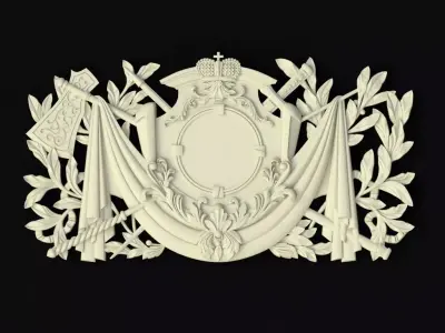 Central decor ornament for furniture 3D model 1074