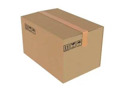 Cardboard boxes Collection Low-poly 3D model