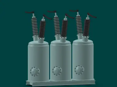 OIL-CIRCUIT-BREAKER-ELECTRIC-SUBSTATION three electrical tran... 3D print model