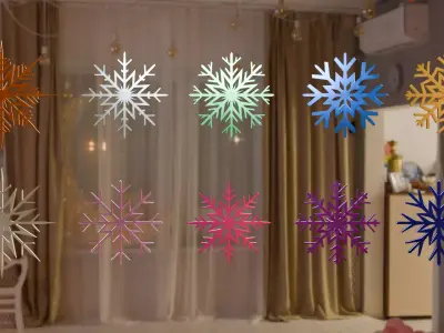 Snowflakes 3D-Model Decoration Christmas ornament  Free 3D model
