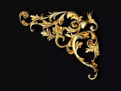 Central decor ornament for furniture 3D model 833