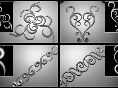 407 Floral Ornament Brushes 4K Alphas and 3D Models- VOL 02 3D model