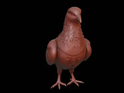 Pigeon Animal Sculpture 3D print model