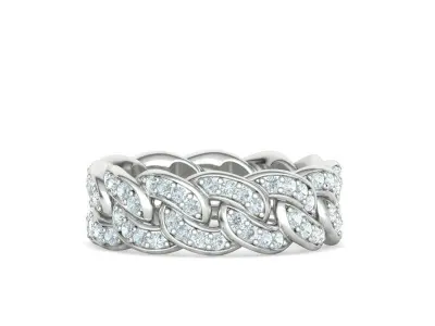 DIAMOND Cuban Link Heavy Chain Ring 9mm Wide 12US Size 3dmodel 3D print model