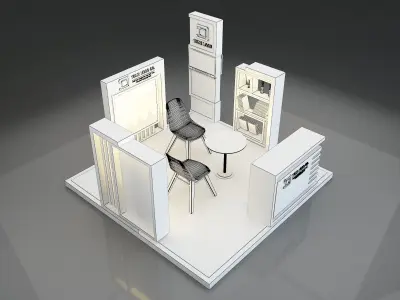 Booth Exhibition Stand a249b 3D model