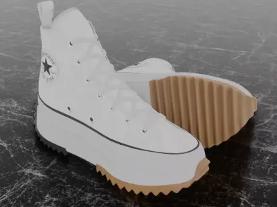 CONVERSE RUN STAR HIKE BW 3D SHOES Low-poly 3D model
