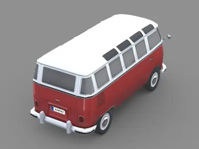 VW Transporter 1950 Low-poly 3D model