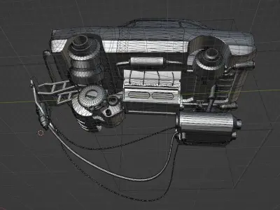 Flying car Low-poly 3D model