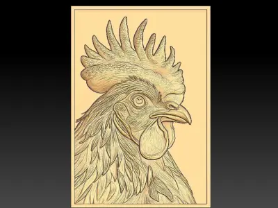 1 rooster CNC Relief Model 3D print model