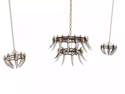 3D - Old Medieval Chandelier PBR 01 Low-poly 3D model