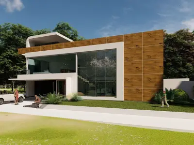 MODERN FOREST VILLA 3D model