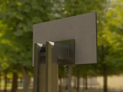 Outdoor Basketball Hoop Low-poly 3D model