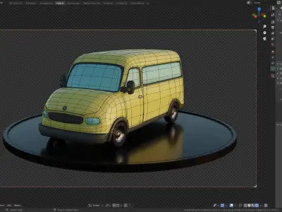 Low Poly Vehicle - VanBus Low-poly 3D model