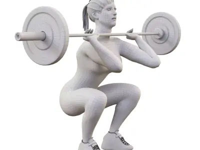 Girl in gym 3D model