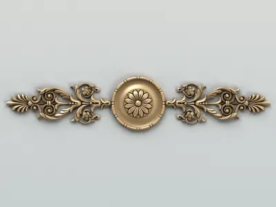 Carved decor horizontal 001 3D model