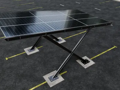 X TYPE MODERN SOLAR CARPORT TYPE-19 3D model