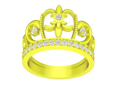 A4402 Diamond Crown Ring 3D print model