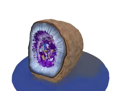 Detailed Amethyst Geode Crystal Low-poly 3D model
